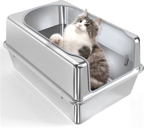 stainless steel litter box xl|stainless steel kitty litter boxes.